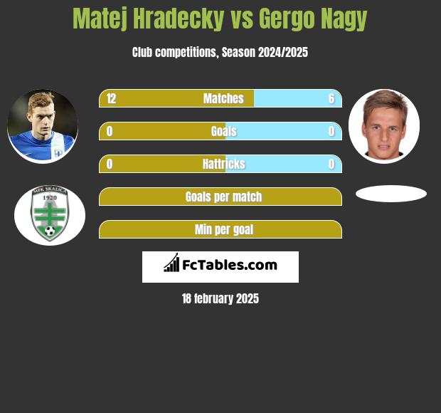 Matej Hradecky vs Gergo Nagy h2h player stats