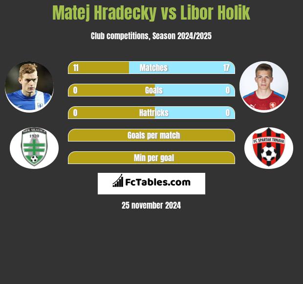 Matej Hradecky vs Libor Holik h2h player stats