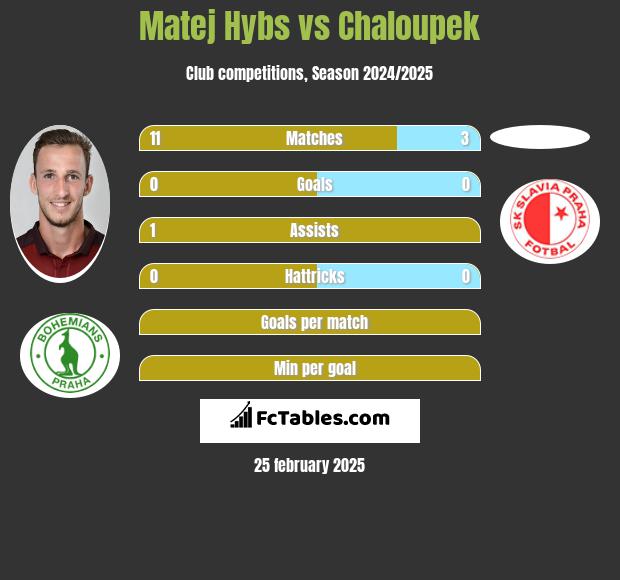 Matej Hybs vs Chaloupek h2h player stats