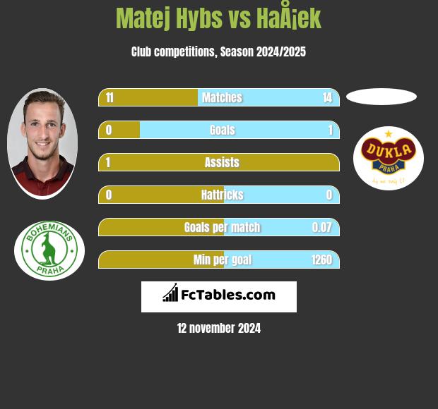 Matej Hybs vs HaÅ¡ek h2h player stats