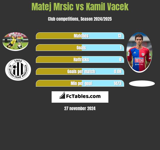 Matej Mrsic vs Kamil Vacek h2h player stats