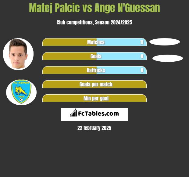 Matej Palcic vs Ange N'Guessan h2h player stats