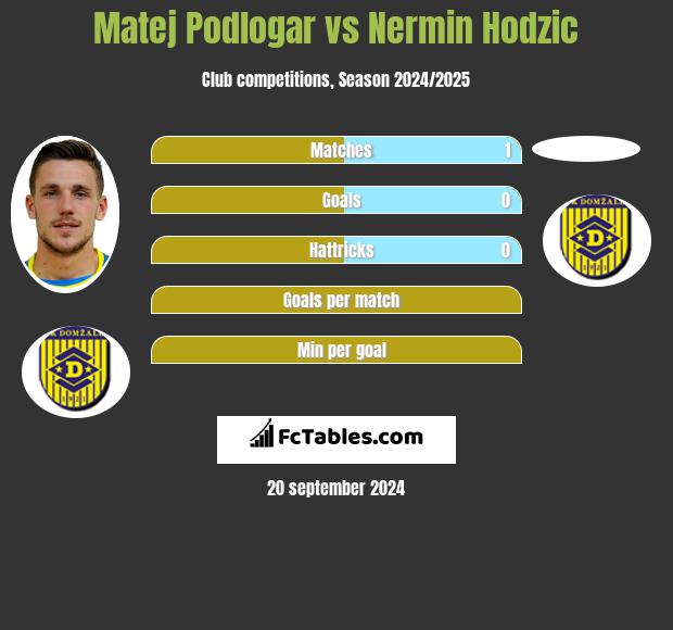 Matej Podlogar vs Nermin Hodzic h2h player stats