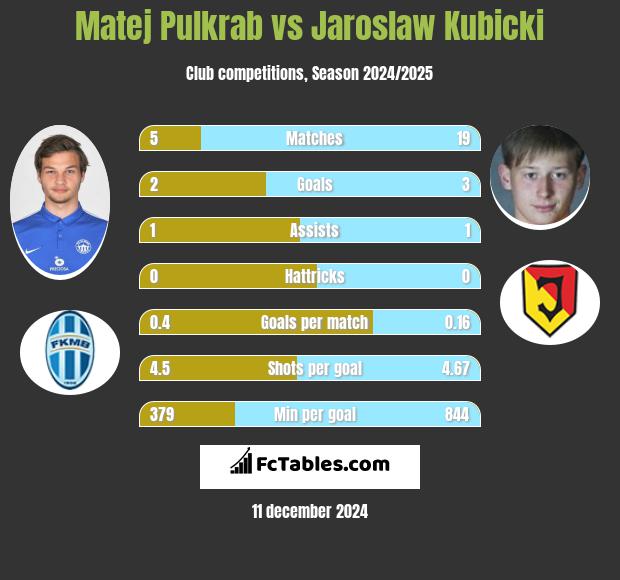 Matej Pulkrab vs Jaroslaw Kubicki h2h player stats