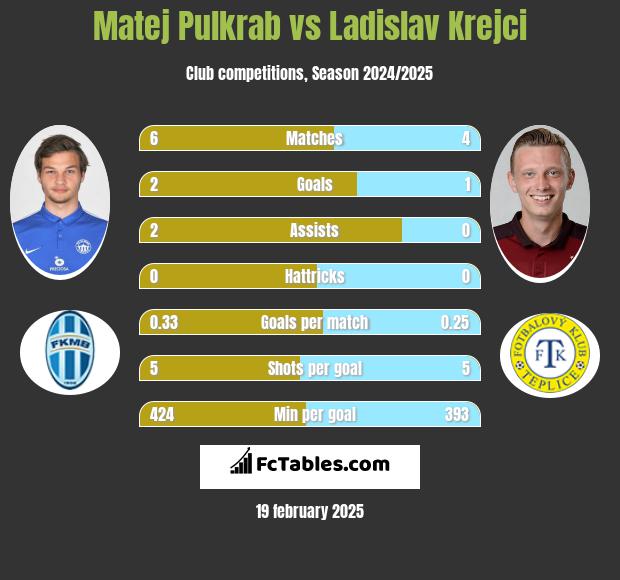 Matej Pulkrab vs Ladislav Krejci h2h player stats