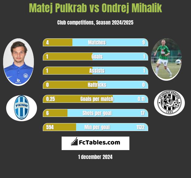 Matej Pulkrab vs Ondrej Mihalik h2h player stats