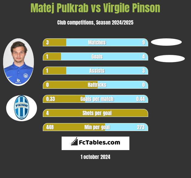 Matej Pulkrab vs Virgile Pinson h2h player stats