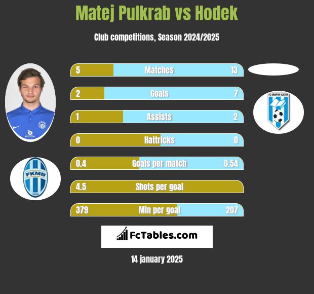 Matej Pulkrab vs Hodek h2h player stats