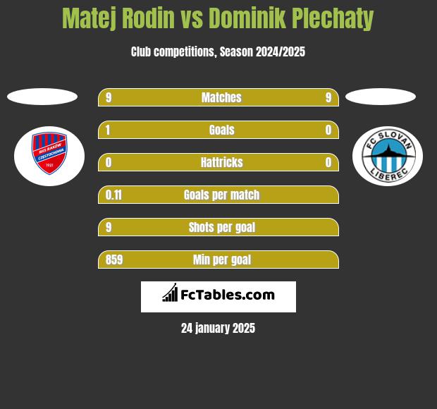 Matej Rodin vs Dominik Plechaty h2h player stats