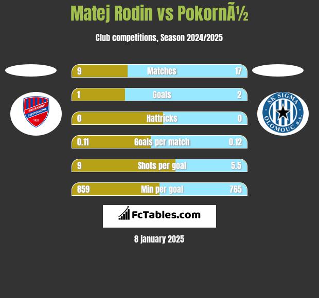 Matej Rodin vs PokornÃ½ h2h player stats