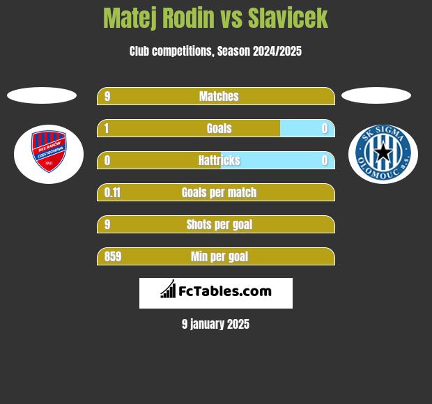 Matej Rodin vs Slavicek h2h player stats