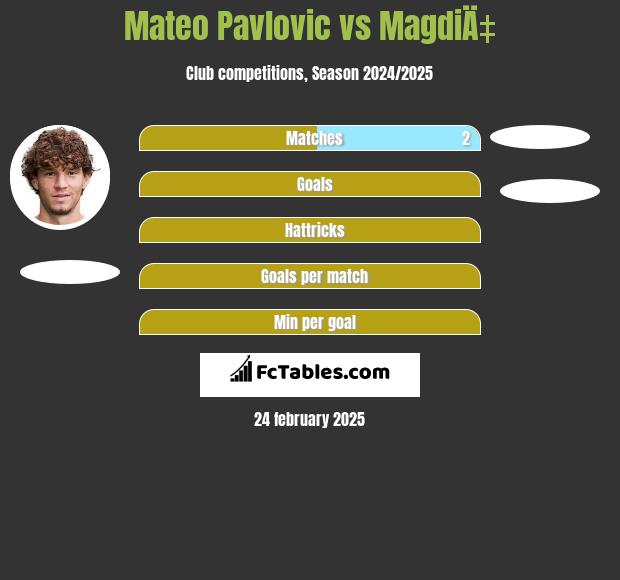 Mateo Pavlovic vs MagdiÄ‡ h2h player stats