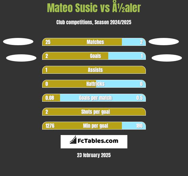 Mateo Susic vs Å½aler h2h player stats