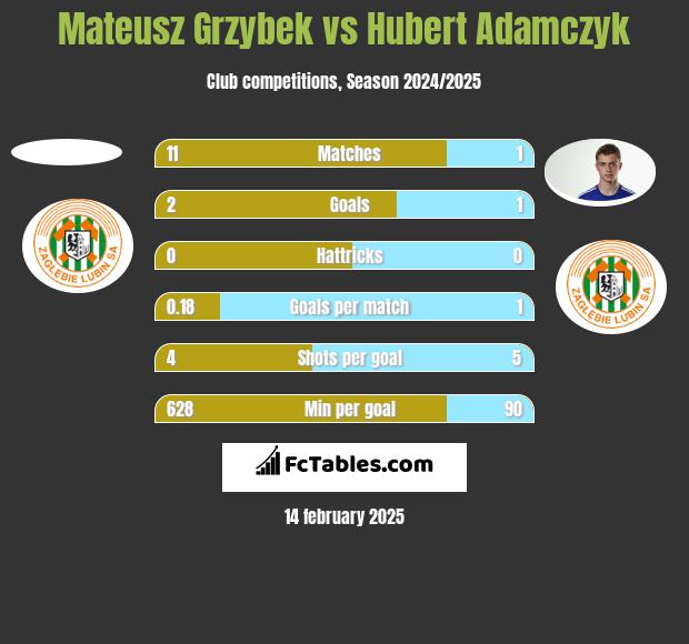 Mateusz Grzybek vs Hubert Adamczyk h2h player stats