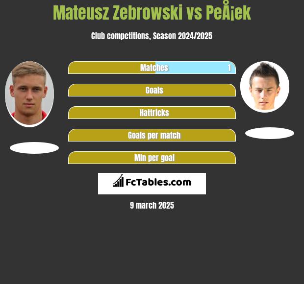 Mateusz Zebrowski vs PeÅ¡ek h2h player stats