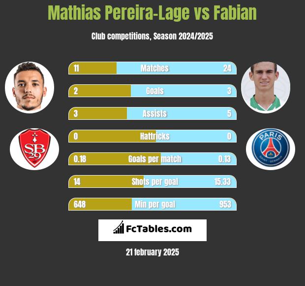 Mathias Pereira-Lage vs Fabian h2h player stats