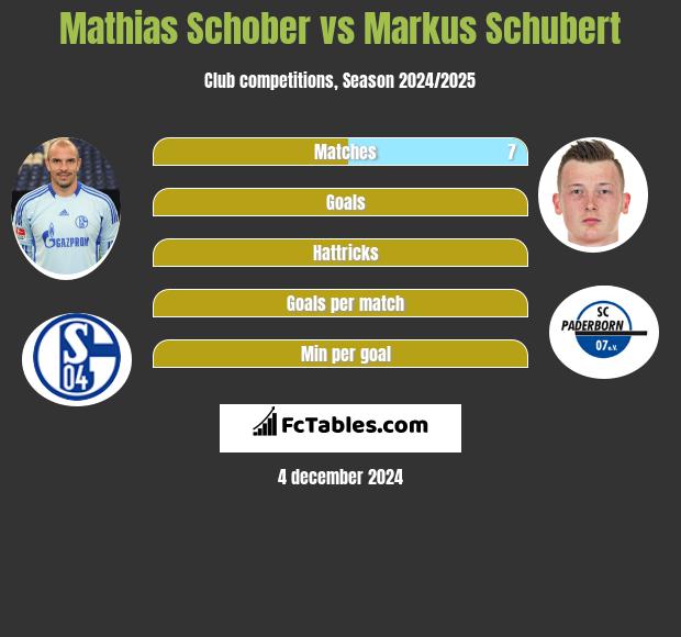 Mathias Schober vs Markus Schubert h2h player stats