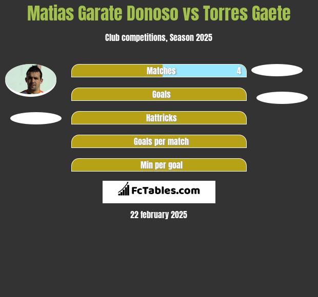 Matias Garate Donoso vs Torres Gaete h2h player stats