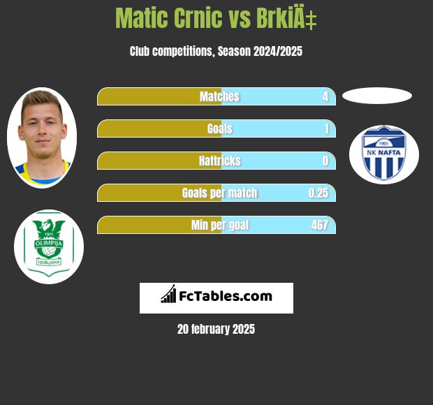 Matic Crnic vs BrkiÄ‡ h2h player stats