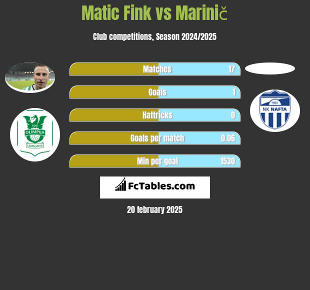 Matic Fink vs Marinič h2h player stats