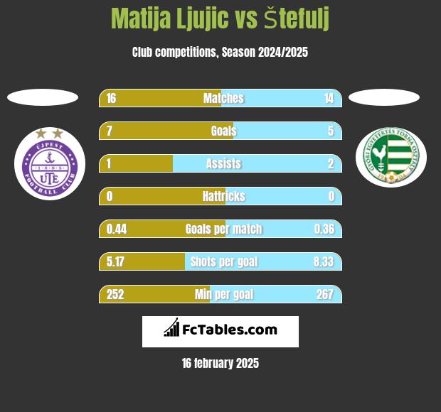 Matija Ljujic vs Štefulj h2h player stats