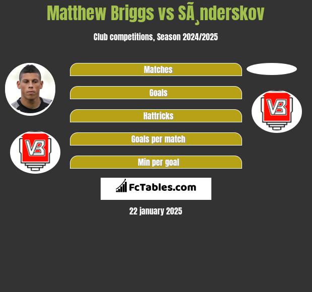 Matthew Briggs vs SÃ¸nderskov h2h player stats