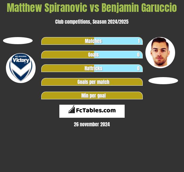 Matthew Spiranovic vs Benjamin Garuccio h2h player stats