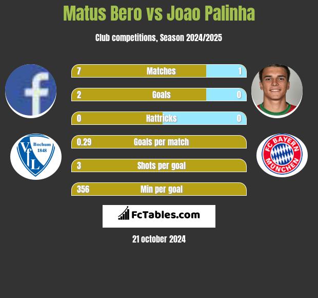 Matus Bero vs Joao Palinha h2h player stats