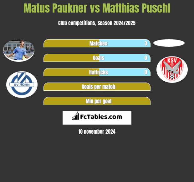 Matus Paukner vs Matthias Puschl h2h player stats