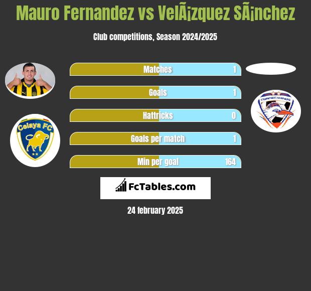 Mauro Fernandez vs VelÃ¡zquez SÃ¡nchez h2h player stats