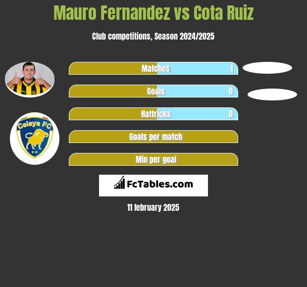 Mauro Fernandez vs Cota Ruiz h2h player stats