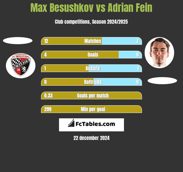 Max Besushkov vs Adrian Fein h2h player stats