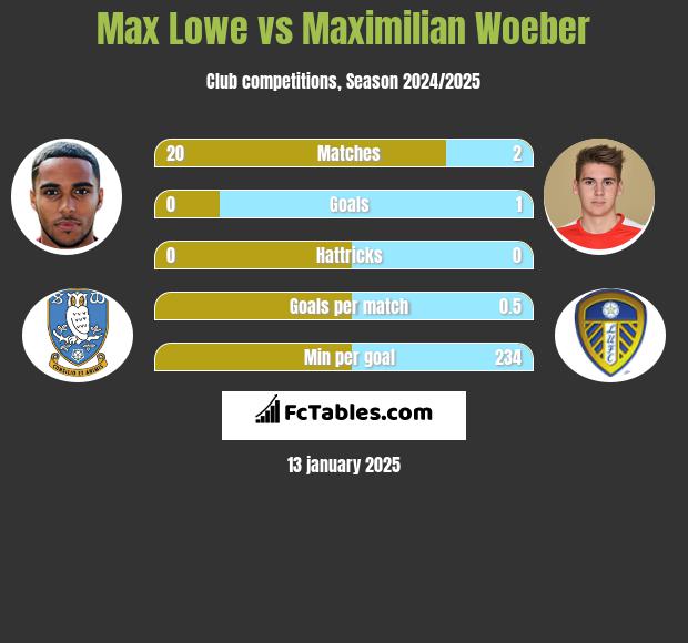 Max Lowe vs Maximilian Woeber h2h player stats