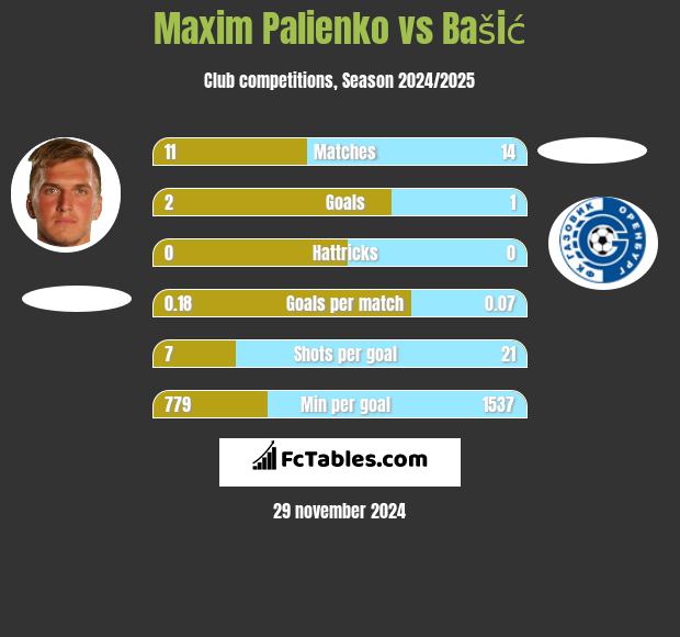 Maxim Palienko vs Bašić h2h player stats