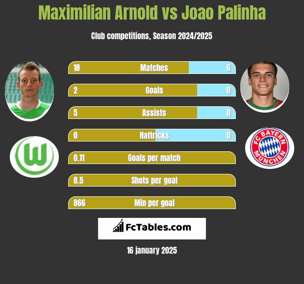 Maximilian Arnold vs Joao Palinha h2h player stats