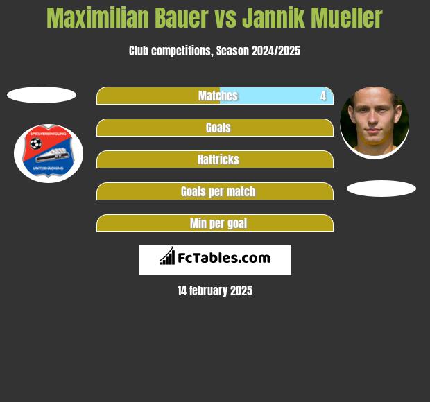 Maximilian Bauer vs Jannik Mueller h2h player stats