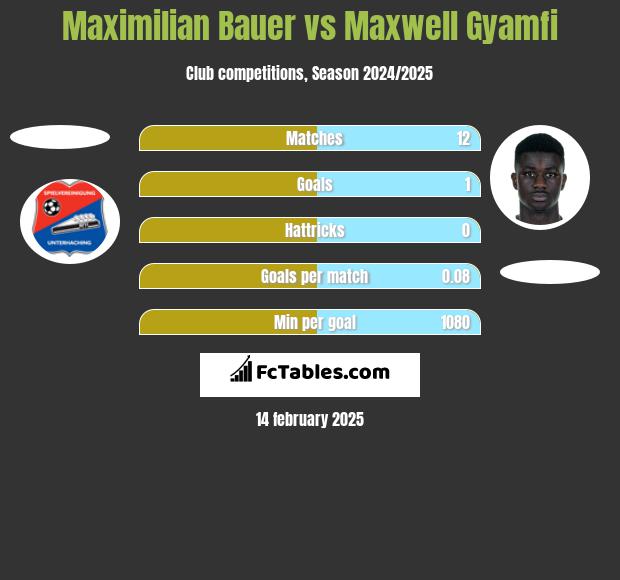 Maximilian Bauer vs Maxwell Gyamfi h2h player stats