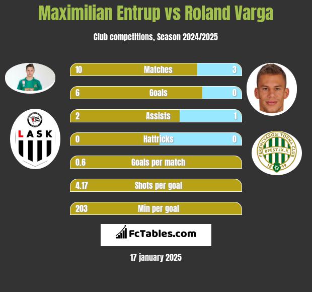 Maximilian Entrup vs Roland Varga h2h player stats