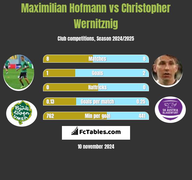 Maximilian Hofmann vs Christopher Wernitznig h2h player stats