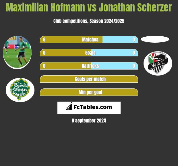 Maximilian Hofmann vs Jonathan Scherzer h2h player stats