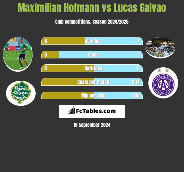 Maximilian Hofmann vs Lucas Galvao h2h player stats