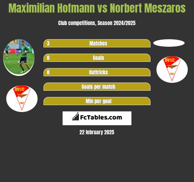 Maximilian Hofmann vs Norbert Meszaros h2h player stats