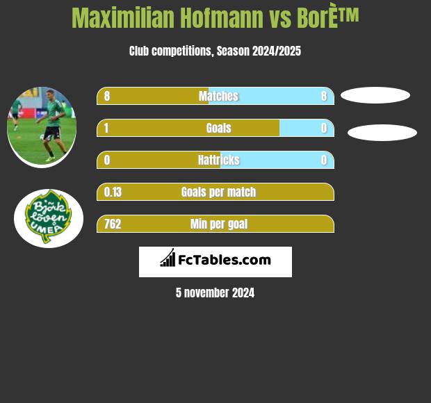 Maximilian Hofmann vs BorÈ™ h2h player stats