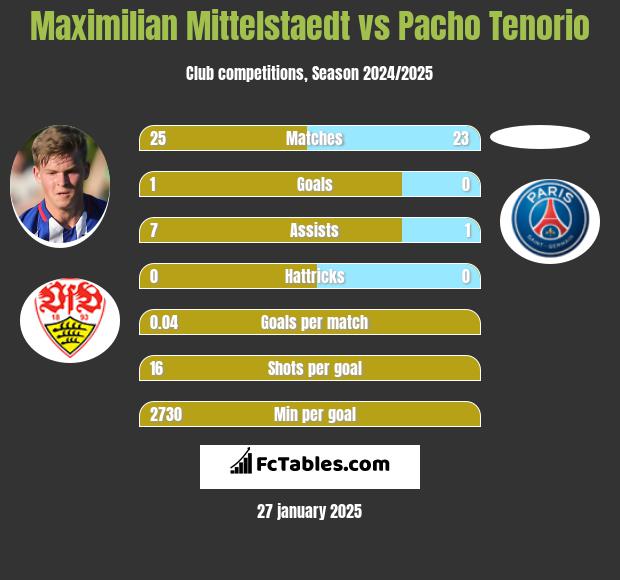 Maximilian Mittelstaedt vs Pacho Tenorio h2h player stats