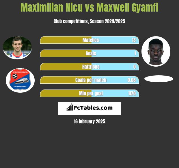 Maximilian Nicu vs Maxwell Gyamfi h2h player stats