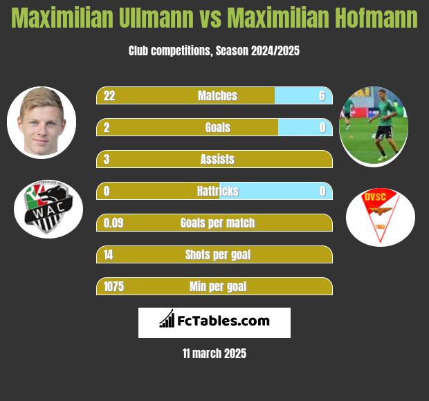 Maximilian Ullmann vs Maximilian Hofmann h2h player stats