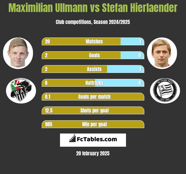 Maximilian Ullmann vs Stefan Hierlaender h2h player stats