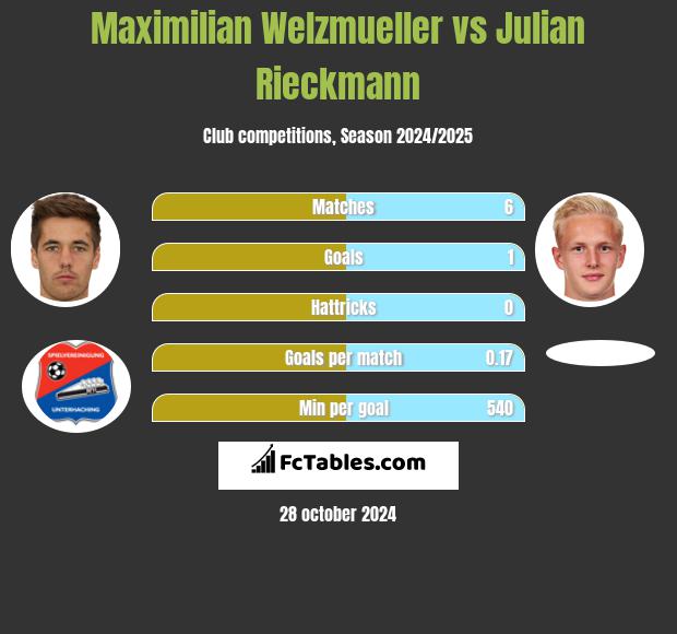 Maximilian Welzmueller vs Julian Rieckmann h2h player stats