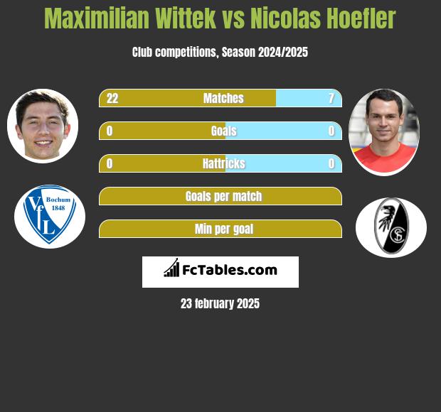 Maximilian Wittek vs Nicolas Hoefler h2h player stats