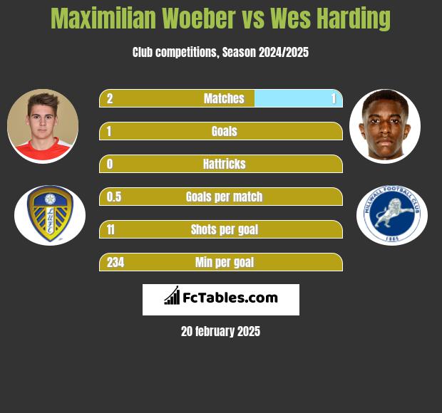 Maximilian Woeber vs Wes Harding h2h player stats